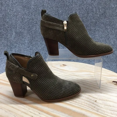Franco Sarto Boots Womens 6.5 M Dale 2 Ankle Bootie Green Leather Casual Block - Image 1 of 4