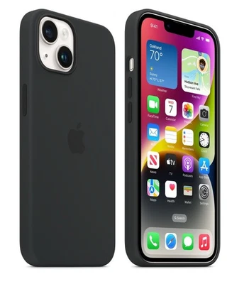 Apple Cover iPhone 14 MagSafe in silicone Originale 100% Mezzanotte MPRU3ZM/A - Immagine 1 di 4