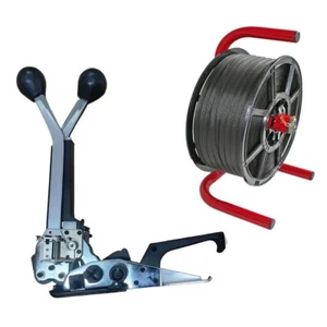 Herramienta de flejado combinada 12 mm máquina de bandas manuales apretador para cajas de palets - Imagen 1 de 5