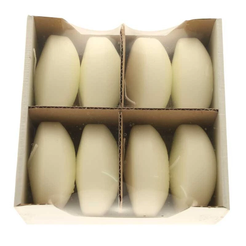 LARGE IVORY FLOATING CANDLES - PACK OF 8 - 80mm PERFECT FOR EVENTS - 8 HOUR BURN - Image 1 of 1