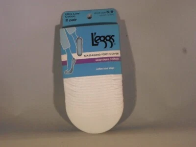 (2) Par de fundas para pies L'Eggs masaje para zapatos de mujer talla 5-9 blanco A49-4 Foto 1 de 3