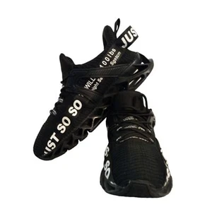 Men's Boys Blade Shoes Black Cushioned Soft Sole Non-Slip Sports Sneakers Size 8 - Picture 1 of 9
