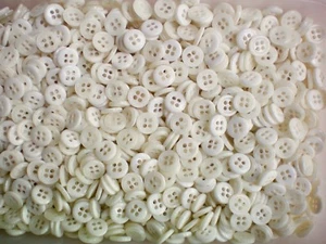 Buttons Small 10mm 16L White Ivory Cream Pearlescent 4 Hole Shirt Craft (W612) - Picture 1 of 23