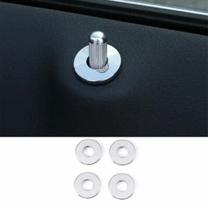 Silver Aluminum Inner Door Lock Down Bolt Ring Trim For Benz C-Class 2015-2021 - Bild 1 von 8