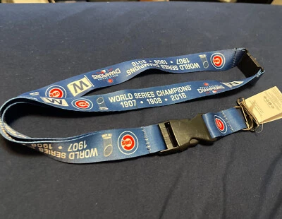 Chicago Cubs 3X World Series Lanyard 1907, 1908, 2016 MLB - Image 1 of 3