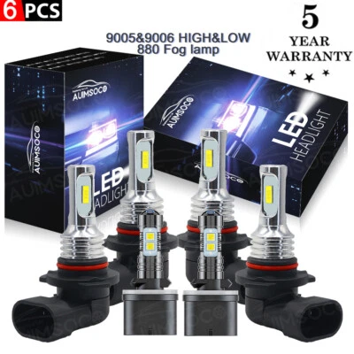 For GMC Yukon XL 1500&2500 2000-2006 LED Faro Alto/Bajo+Bombillas antiniebla 6X - Image 1 of 4