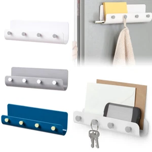 Key Hook Wall Rack Keys Holder Self Adhesive Wall-mounted Compact Door Book Rack - Picture 1 of 13