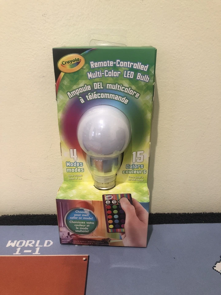 Crayola Remote Controlled Multi-Color LED Light Bulb 15 Colors Changing 4 Modes  - Image 1 of 4