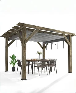 10'x12' Outdoor Pergola Wood Gazebo for Climbing Plant for Garden Patio Deck - Picture 1 of 7