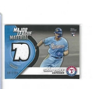 2021 TOPPS SERIES 2 SAM HUFF MATERIAL JERSEY 187/199 RANGERS  - Picture 1 of 1