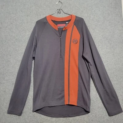 Pullover Novara Ciclismo 1/4 Cremallera Hombres Grande Gris Naranja Bolsillos Traseros Mezcla de Lana  Foto 1 de 4