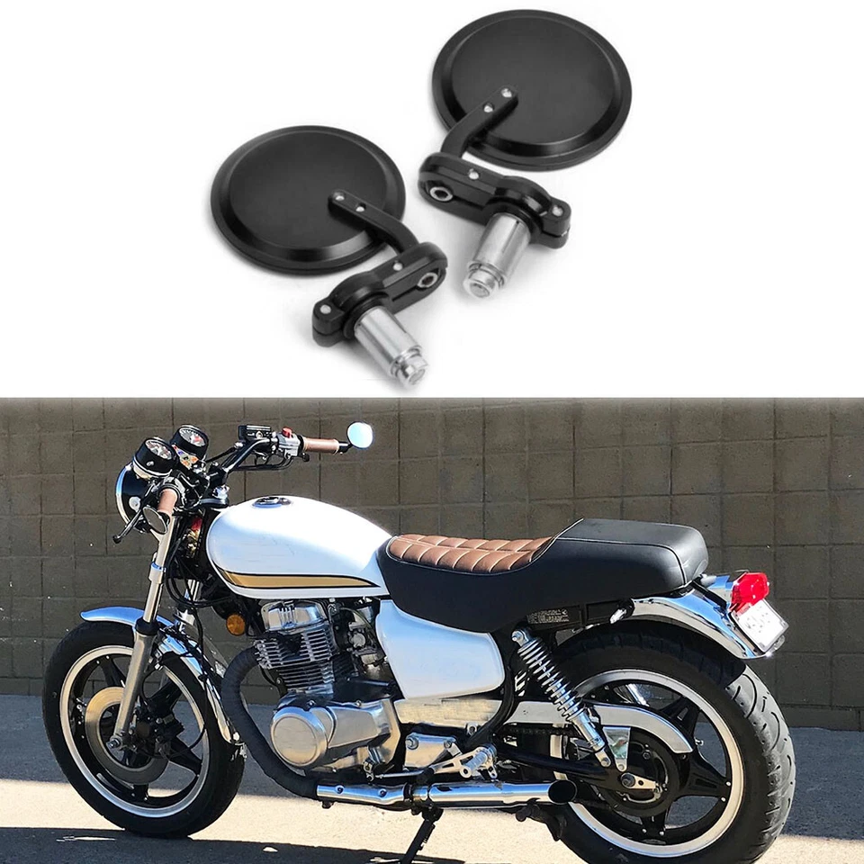 2 черных торцевых зеркала на руль мотоцикла 7/8 дюйма для Honda CM250C CM400T CM450A - Изображение 1 из 4