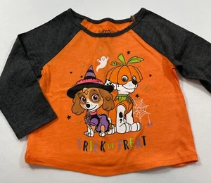 JUMPING BEANS PAW PATROL “TRICK OR TREAT” GRAPHIC HALLOWEEN TEE SIZE 12 MONTHS - Picture 1 of 2