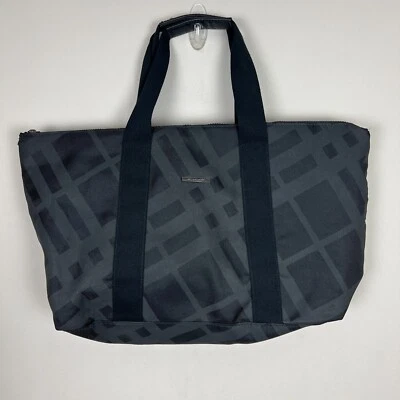 Burberry Fragrances Black Plaid Large Canvas Weekender Duffle Tote Weekend bag - Image 1 of 4