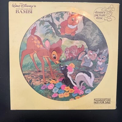 Walt Disney  Bambi Picture Disc Vinyl LP  - 1982 - Disneyland 3108 PROMO SEALED - Image 1 of 4