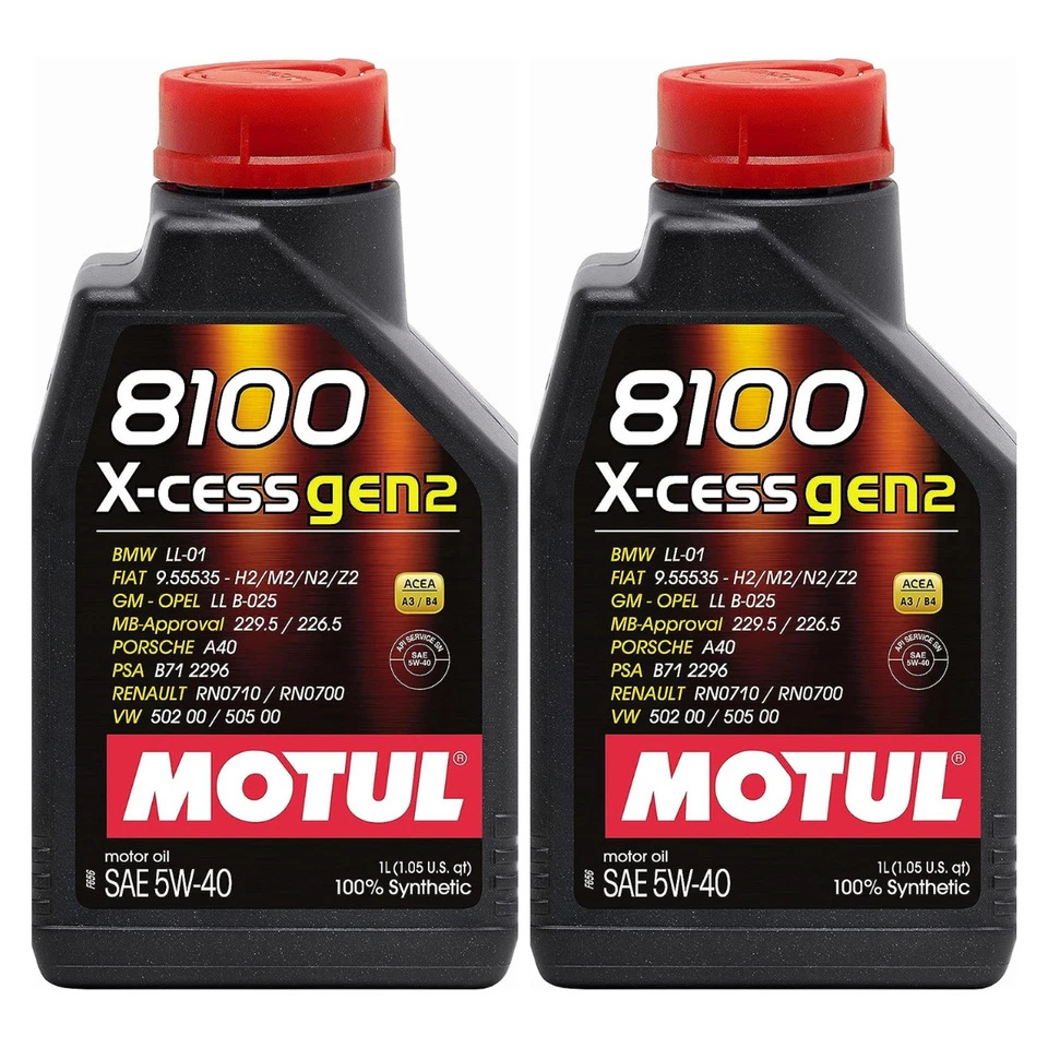Motul (109774) 8100 X-Cess Gen2 5W40 - 1 Liter - Pack of 2 - Image 1 of 1