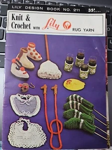 Vintage Lily Knit & Crochet with Rug Yarn Pattern Book 211 - Picture 1 of 2