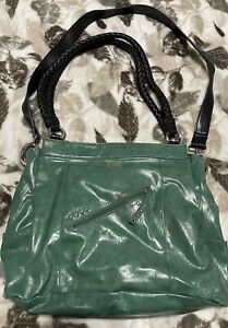 Miche Teal Green Faux Leather Purse Handbag Zipper Pocket
