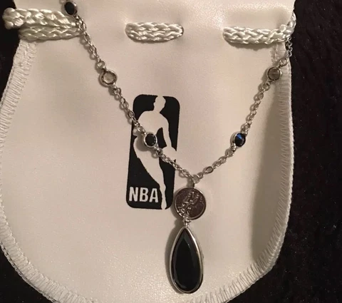 NBA SAN ANTONIO SPURS NECKLACE TEAM BASKETBALL BLACK CRYSTAL JEWELRY Cover