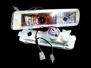 MITSUBISHI L200 FRONT INDICATORS CRYSTAL CLEAR 1 PAIR BUMPER LIGHTS LAMPS 96-05 - Picture 1 of 5