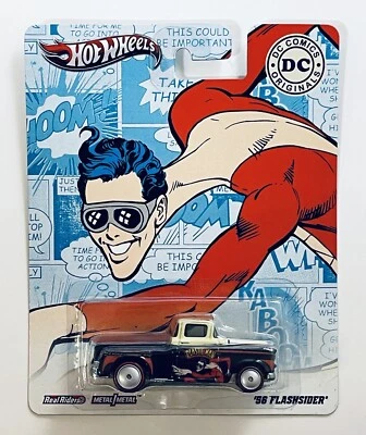 Mattel Hot Wheels BLACK 56 FLASHSIDER DC Comics PLASTIC MAN 2011 NIB Real Riders - Image 1 of 4