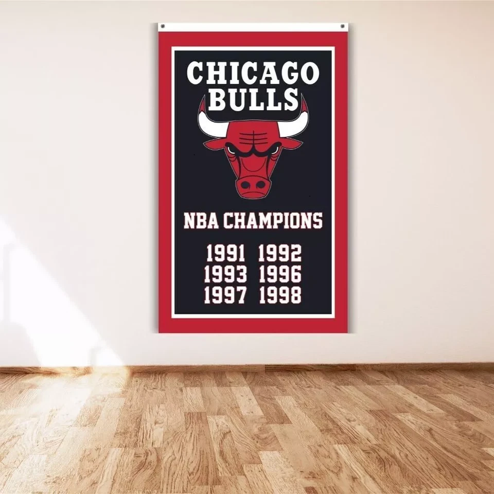 Chicago Bulls 3x5 ft Flag Champions American Basketball Banner - Image 1 of 1