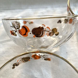 Libbey Glas 4er Set Obst Dessert 5" Schalen GOLDENES OBSTMUSTER - Bild 1 von 5