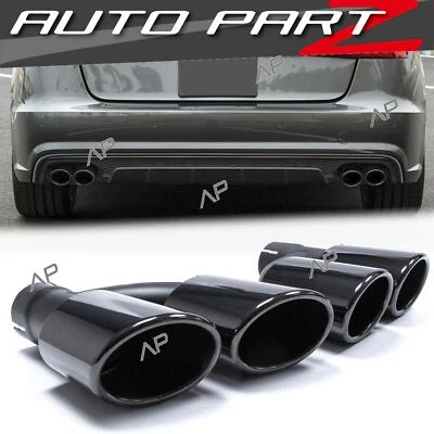 Tubo de escape negro embellecedores doble tubo dúplex para Audi A6 C7 4G A4 B8 A5 8T - Imagen 1 de 4