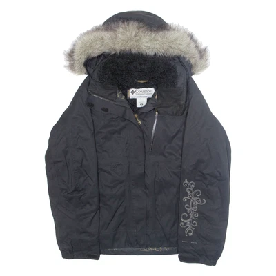 COLUMBIA Womens Parka Coat Black Nylon Hooded M - Image 1 of 4
