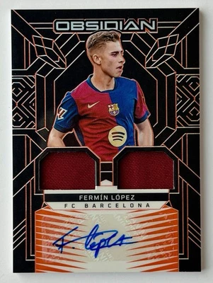 2024-25 Panini Obsidian EE Orange Jersey Auto Fermin Lopez FC Barcelona - Image 1 of 4