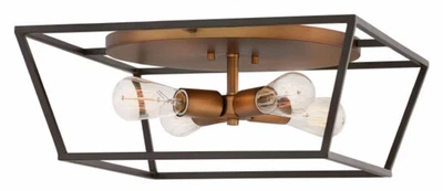 Bronze LED Flush Mount from the Fulton Collection - Imagem 1 de 2