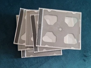 6 X Double Empty CD Jewel Cases - Black and Clear (used) - Afbeelding 1 van 2