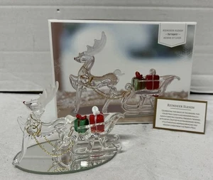Glass Reindeer Sleigh Pier 1 Imports Renne Et Luge Original Box Christmas Used - Picture 1 of 6