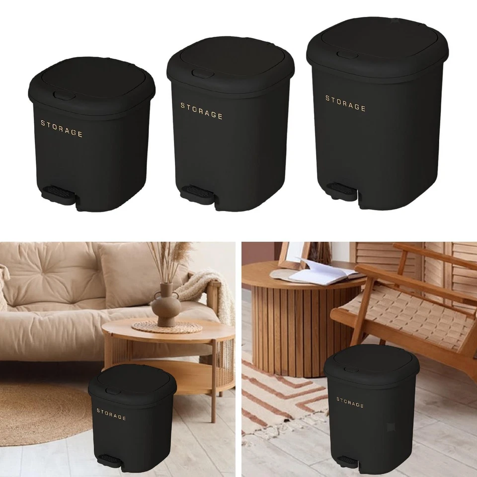 Press Type Trash Can with Step Pedal Wastebasket Waste Bin Rubbish Garbage Bin - Image 1 of 1