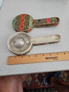 Magnificent Antique Chinese White Jade & Silver Tea Strainer Finely Carved - Picture 1 of 9