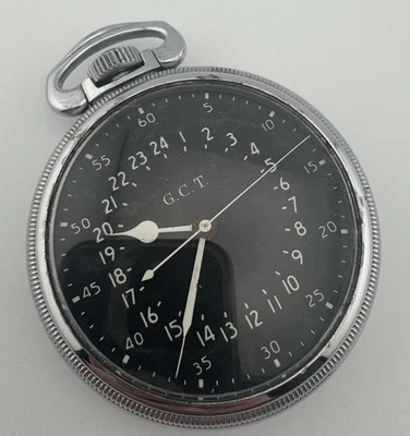 Hamilton G.C.T. 4992B Pocket Watch Base Metal Case c.1941 Runs AS IS - Image 1 of 4