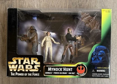 Juego de figuras de acción Star Wars Power of the Force MYNOCK HUNT 1997 Kenner Leia Solo Foto 1 de 4