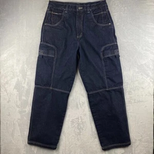 Vintage Fubu Jeans Mens 36x34 Blue Y2K Baggy Cargo Grunge Hip Hop Denim Wide Leg - Picture 1 of 11