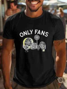 Only Fans Grafikdruck T-Shirt für Herren, Freizeit Rundhals Kurzarm Tee, 100% - Bild 1 von 7