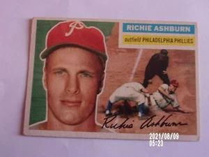 Topps Richie Ashburn #120 1956 - Filis de Filadelfia - Bonita tarjeta - ¡Sin precio base! - Imagen 1 de 2