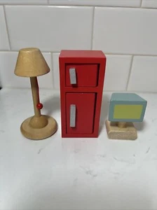 KidKraft Wooden DollHouse Furniture Kitchen Refrigerator Lamp Computer  Barbie - Picture 1 of 5