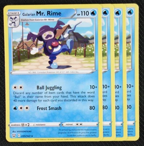 Cartas Pokémon 4x Galarian Mr. Rime 035/163 Juego Estilos de Batalla Casi Nuevo/Muy Nuevo - Imagen 1 de 1