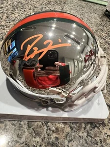 Ray Lewis signed/Autographed Chrome Miami Hurricanes Mini Helmet Beckett COA - Picture 1 of 5