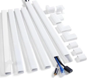 Cord Cover Wall Kit 94.5In Cord Hider Wall Mounted TV Wire Covers for Cords - Picture 1 of 6