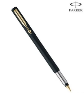 Parker Vector Matte Black GT Gold Trim Fountain Ink Pen Fine Nib New Frontier - Picture 1 of 7