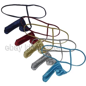 Men's Enhanced Pouch Glitter Bikini Thongs Sexy Underwear Mini Shorts G-strings - Picture 1 of 11