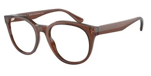 EMPORIO ARMANI EA3207 5044 Shiny Transp Brown Demo Lens 51 mm Men's Eyeglasses - Picture 1 of 1
