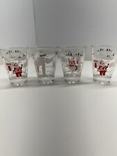 6 VTG Santa & Rudolph Reindeer at North Pole NY U.S. Post Office Glass Tumblers