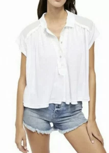 Free People Women's Low Down Knit Top Ivory Size L - Picture 1 of 5