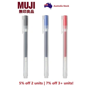 1/3/5 pack MUJI Gel Ink Cap Pens Blue/Black/Red - 0.38 / 0.5 / 0.7mm - Japan - Picture 1 of 13
